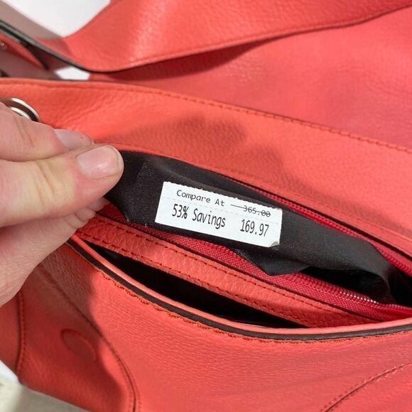 Milly coral leather statement zipper shoulder bag - Picture 13 of 16